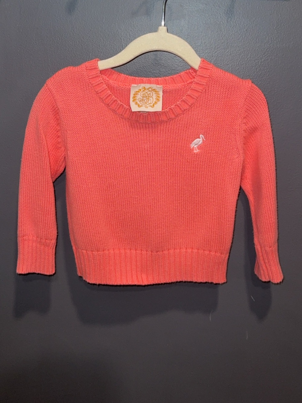 The Beaufort Bonnet Company Coral Pink Knit Isabelle's Sweater 12-18M Girl